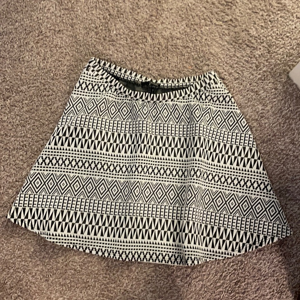 A Line Print Mini Skirt